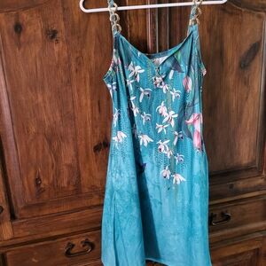 Floral Blue Womens Dress